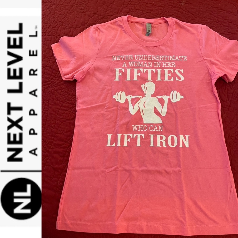 NWOT Next Level Graphic Tee Size L. Pink